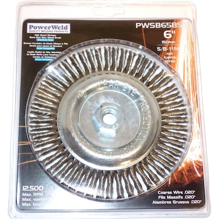 Powerweld 6" Stringer Bead Wheel, Stainless Steel PWSB658SS
